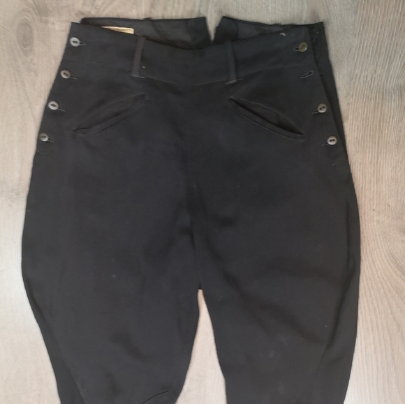 90s Vintage Jockey Black Jodhpur Dropped Crotch High Waist Riding Pants - Picture 2 of 7